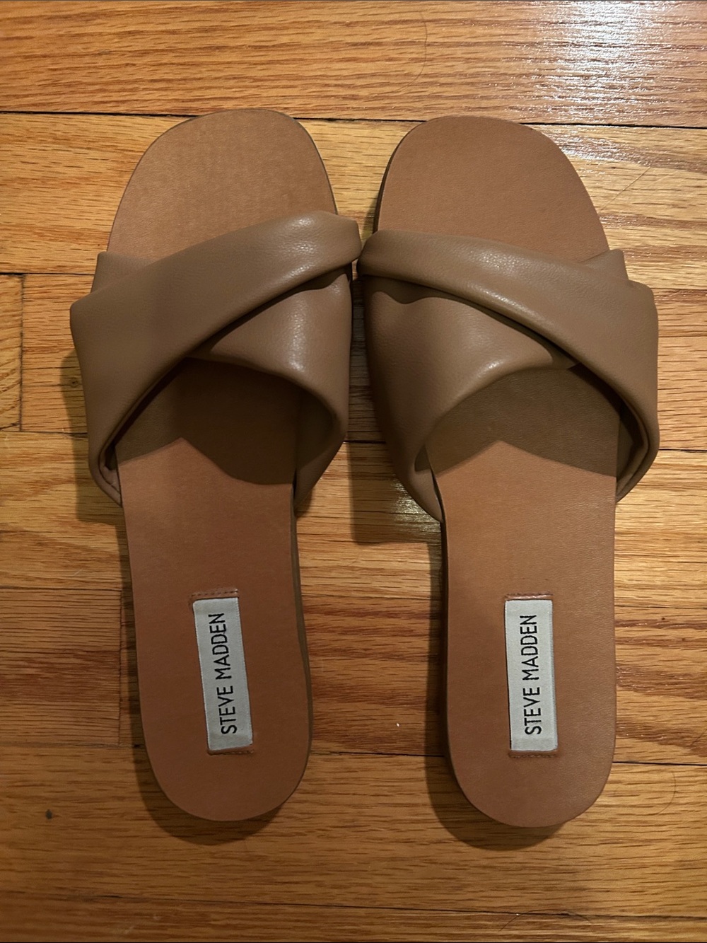 Steve Madden Brown Twisted Strap Slide Mules